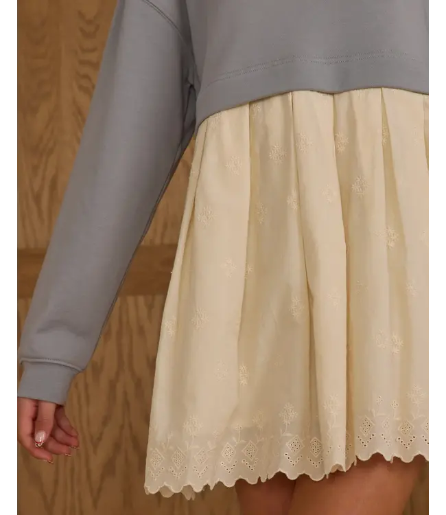 Rylee & Cru Dusty Blue Sweatshirt Dress