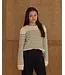Rylee & Cru Natural/Black Stripe Round Neck Sweater