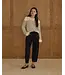 Rylee & Cru Natural/Black Stripe Round Neck Sweater