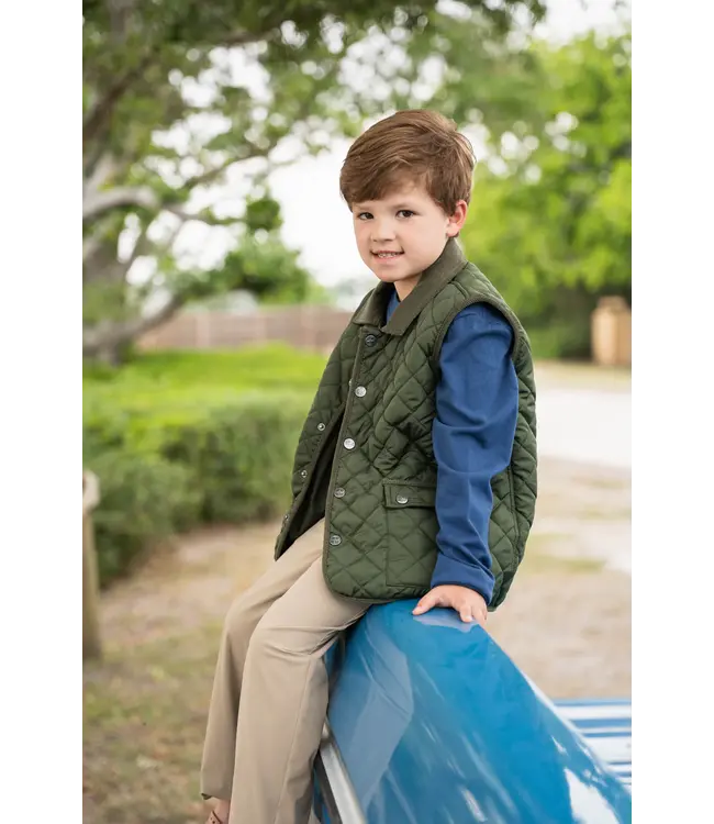 Saltwater Boys Co. Green Derby Quilted Vest