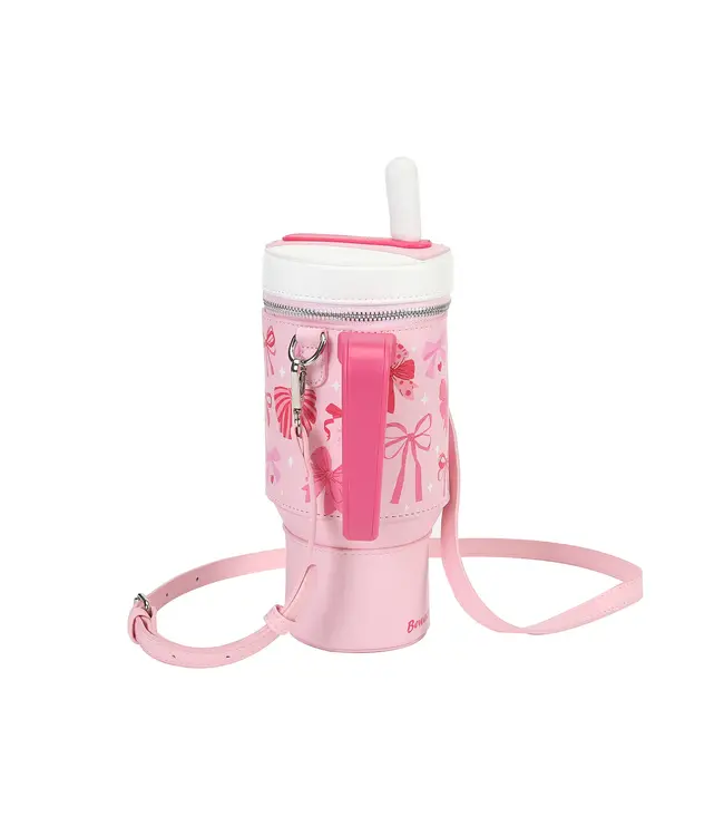Take a Sip Cup Elegant Bows Crossbody Purse
