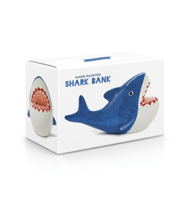 cupcakes & cartwheels Ceramic Shark Bank