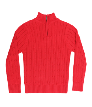 Pedal Red Truckee 1/4 Zip Cable Sweater