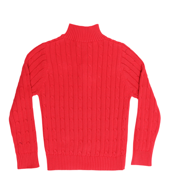 Pedal Red Truckee 1/4 Zip Cable Sweater