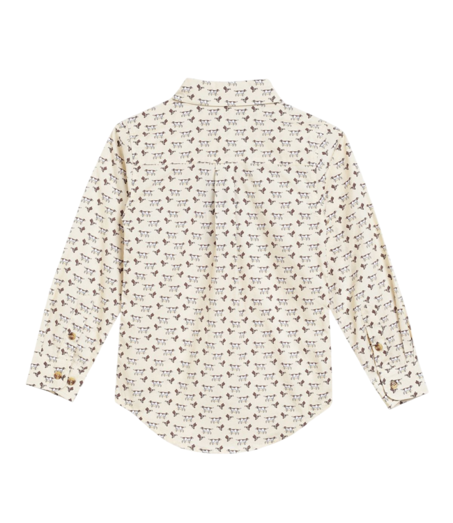 Wheat Dog Print Shirt