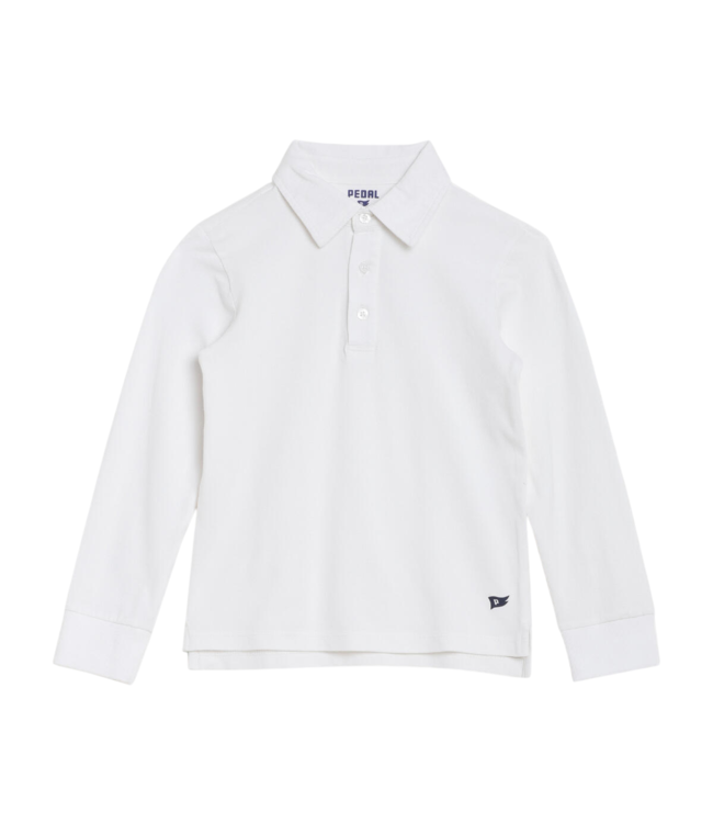Pedal White L/S Polo