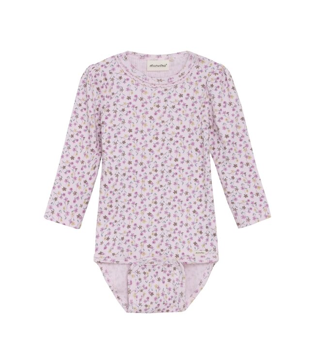 MinyMo Pink Floral Onesie