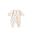 Quincy Mae Natural Smiley Pumpkins Fleece Jumpsuit