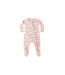 Quincy Mae Blush Pink Ghosts Bamboo Zip Footie