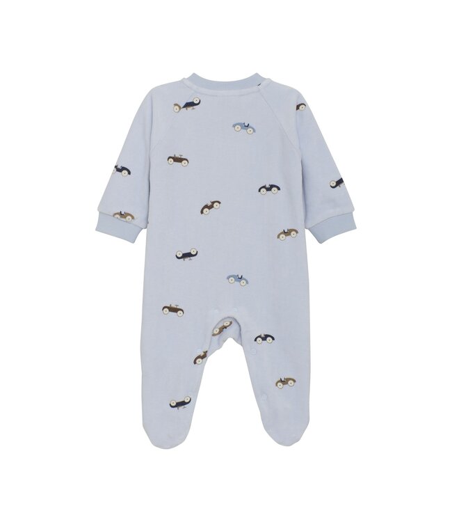 Blue Velour Cars Romper