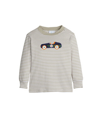 Little English Vintage Race Car Applique T-Shirt