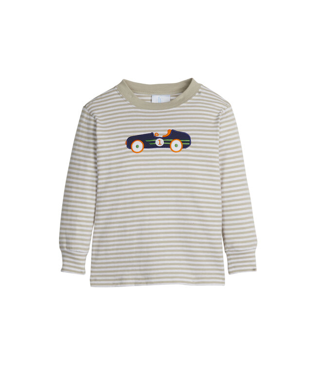 Little English Vintage Race Car Applique T-Shirt