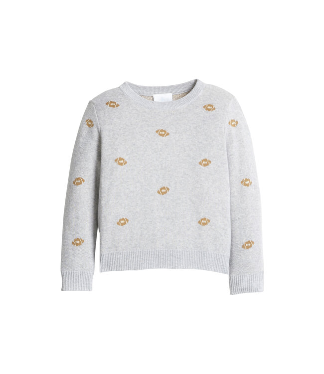 Little English Multi Football Intarsia Sweater