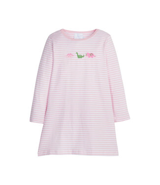 Little English Dinosaur Embroidered Knit Dress