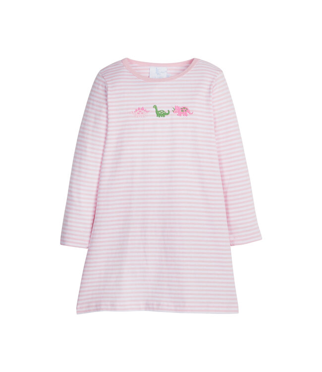 Little English Dinosaur Embroidered Knit Dress