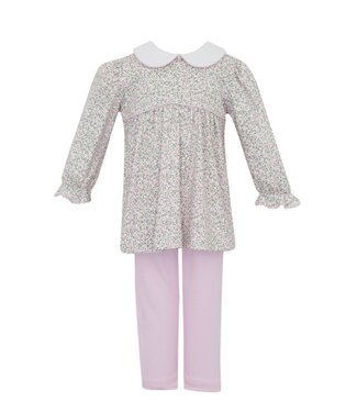 Petit Bebe Pink Knit Liberty Floral Carol L/S Tunic Set