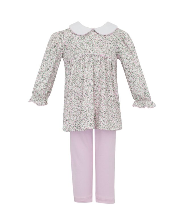 Petit Bebe Pink Knit Liberty Floral Carol L/S Tunic Set
