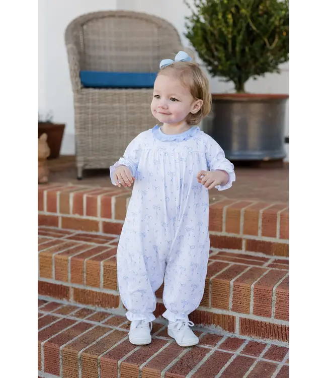 James and Lottie Lila Long Blue Bows Knit  Bubble