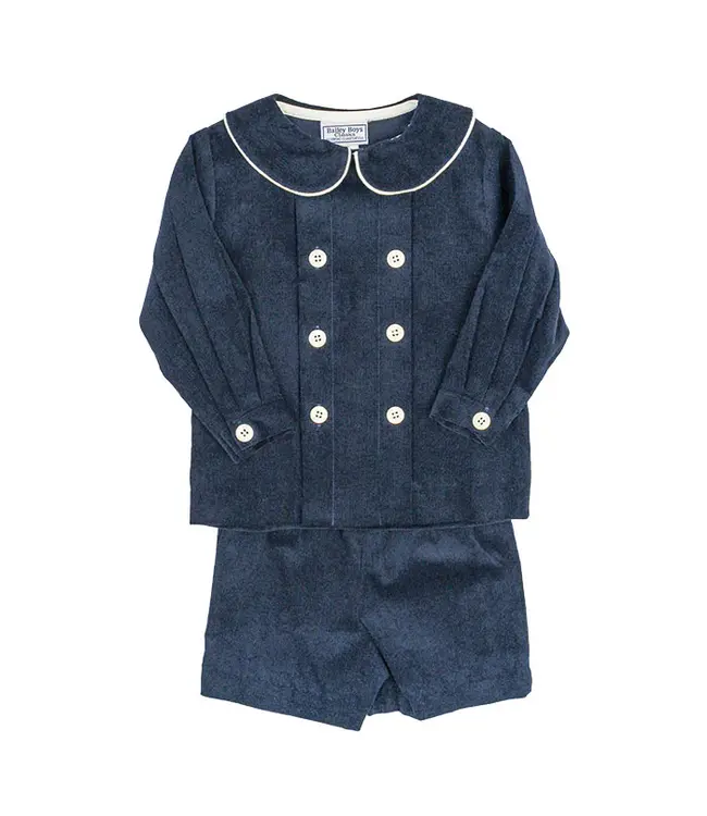 Bailey Boys Navy Corduroy Dressy Short Set