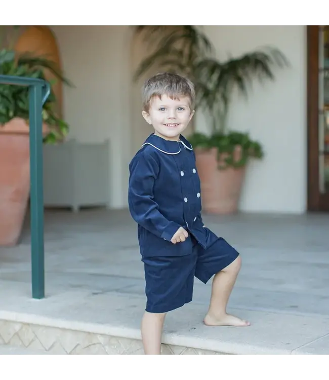 Bailey Boys Navy Corduroy Dressy Short Set