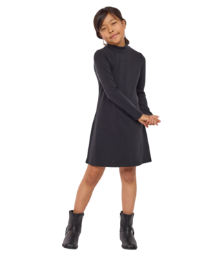 Sadie & Sage Black Hustle Mock Neck Knit Mini Dress