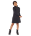 Sadie & Sage Black Hustle Mock Neck Knit Mini Dress