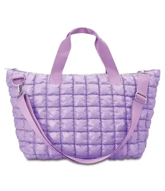 Iscream Lavender Shiny Puffer Overnight Bag