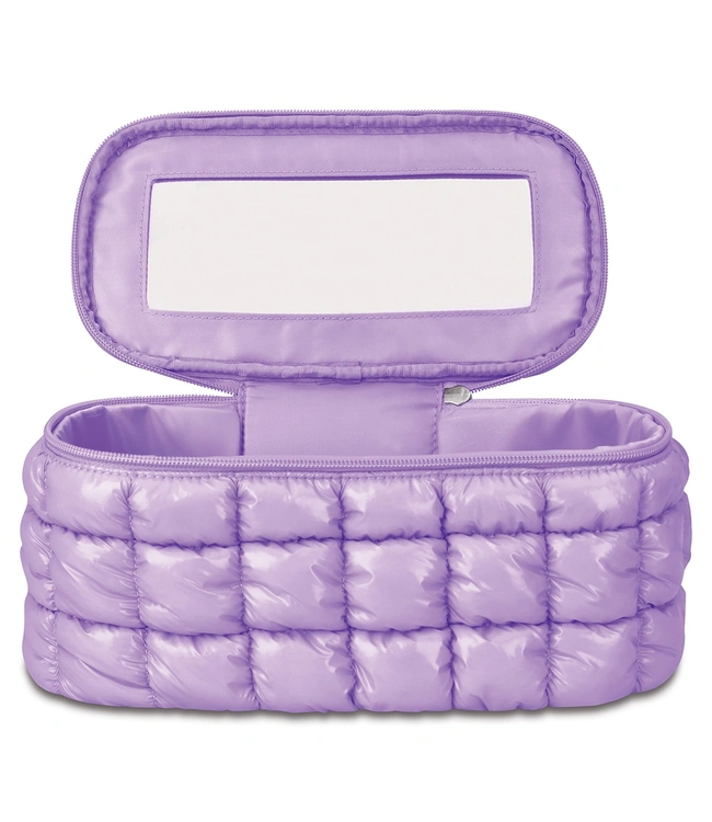 Iscream Lavender Shiny Puffer Cosmetic Case