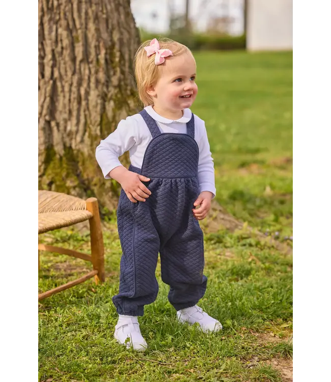 Little English Navy Quilted Overall