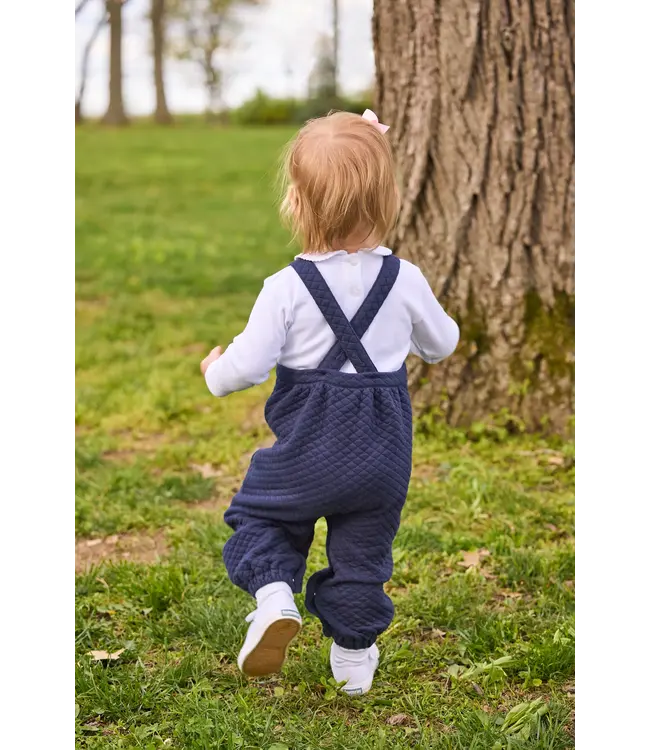 Little English Navy Quilted Overall