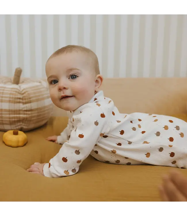Petit Lem Off White Sleeper w/Pumpkins