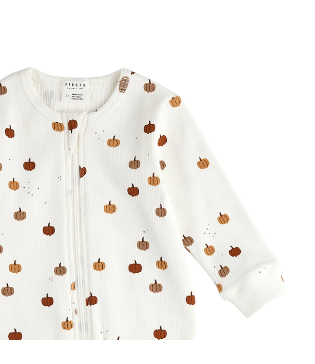 Petit Lem Off White Sleeper w/Pumpkins