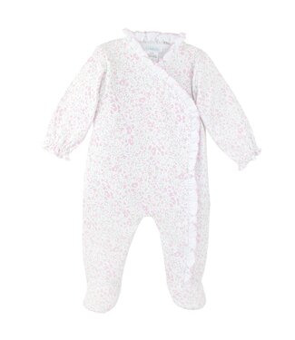 LydaBaby White Pink Roses Garden Footie
