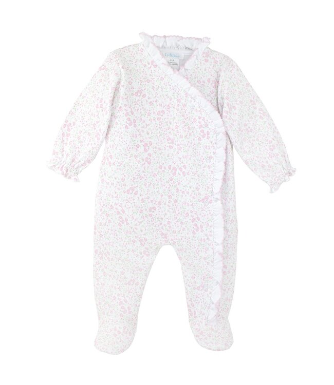 LydaBaby White Pink Roses Garden Footie