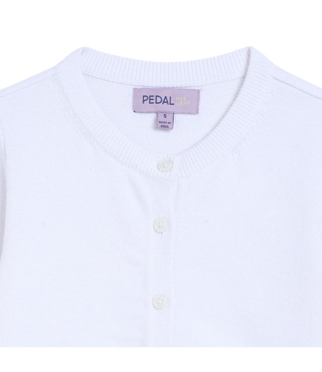 Pedal White Cardigan Sweater