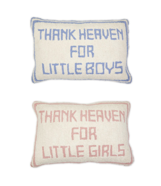 cupcakes & cartwheels Thank Heaven Embroidery Throw Pillow
