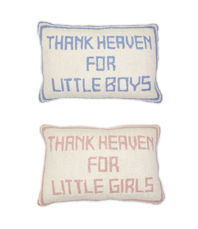 cupcakes & cartwheels Thank Heaven Embroidery Throw Pillow