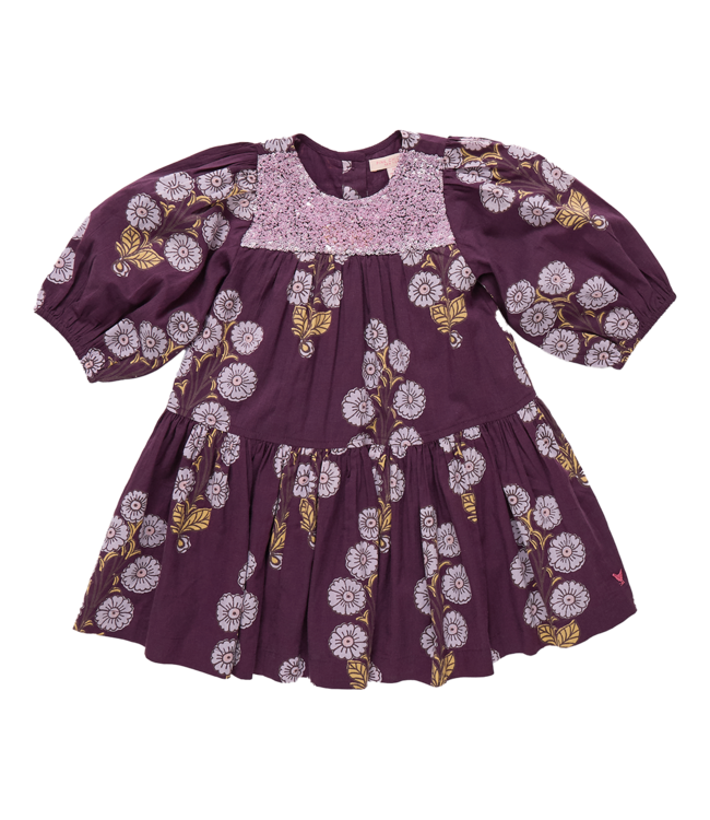 Pink Chicken Plum Buttercup Floral Fiona Dress