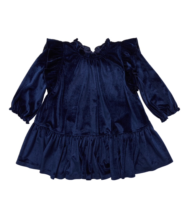 Pink Chicken Navy Velour Harper Dress