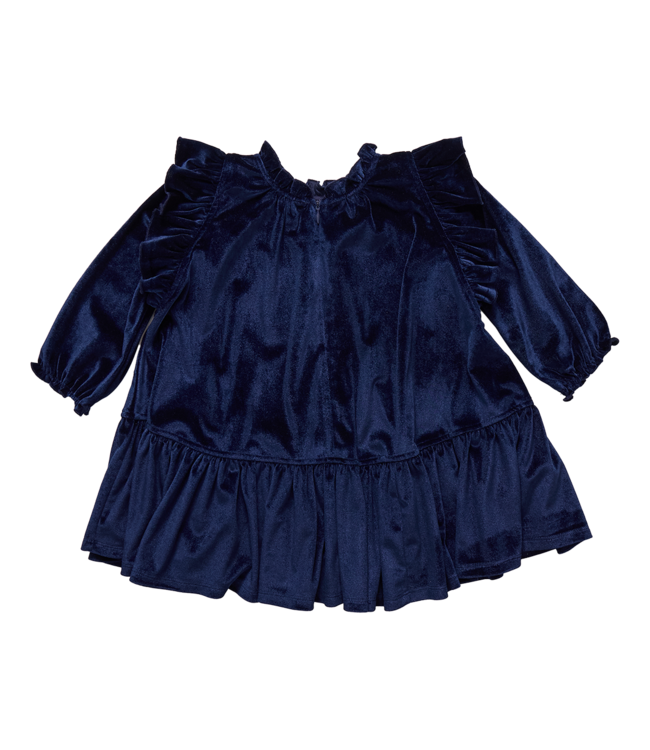 Pink Chicken Navy Velour Harper Dress