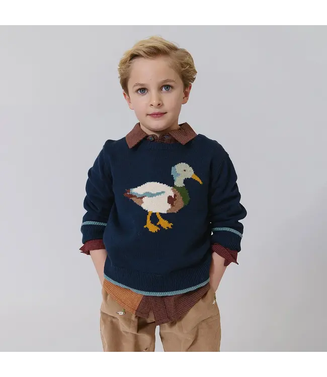 Pink Chicken Navy Mallard Oliver Sweater