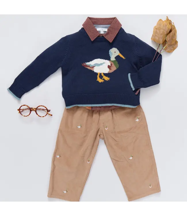 Pink Chicken Navy Mallard Oliver Sweater