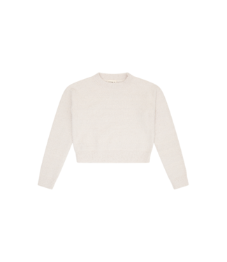 Tenly Ecru Sherpa Crew Neck Sweater