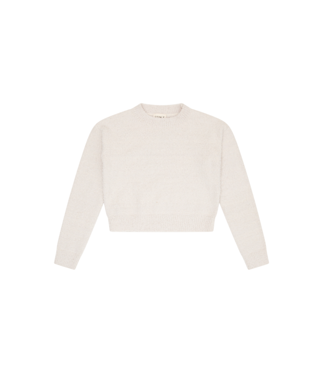 Tenly Ecru Sherpa Crew Neck Sweater