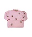 Luigi Lt. Pink/Dk. Red Reindeer Heads Scallop Crew Sweater