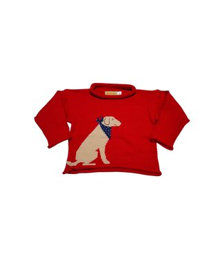 Luigi Deep Red Lab Sitting w/Bandana Sweater