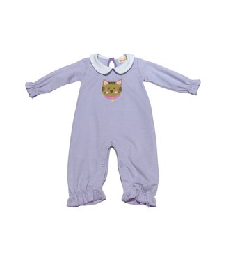 Luigi Lavender/White Cat Face Romper