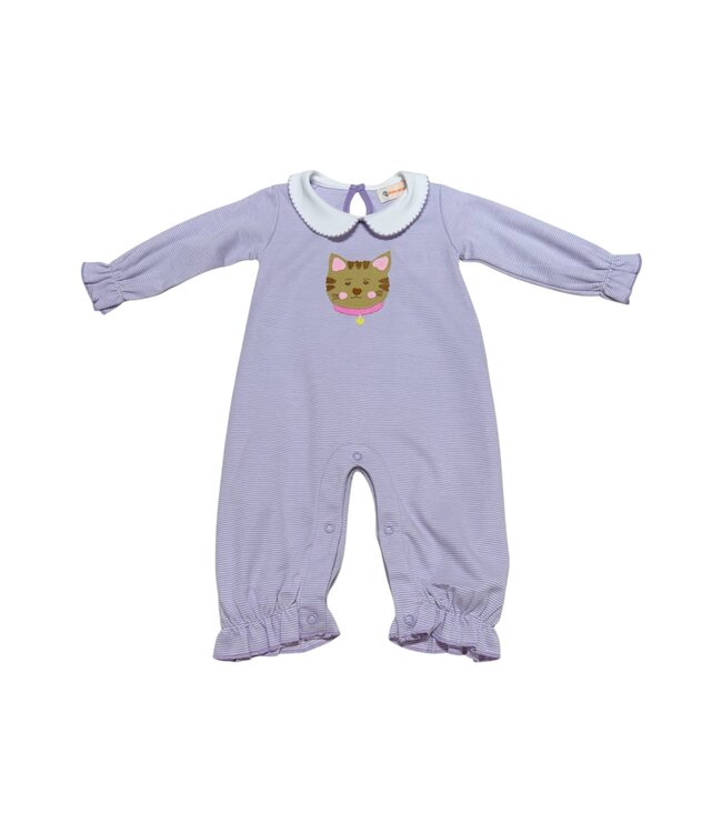 Luigi Lavender/White Cat Face Romper