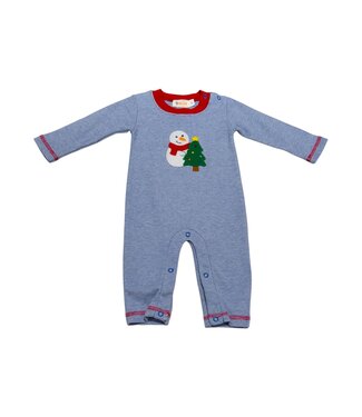 Luigi Royal/White Snowman & Christmas Tree Romper