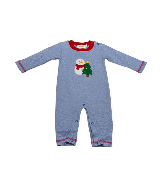 Luigi Royal/White Snowman & Christmas Tree Romper